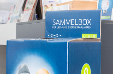 Lightcycle Sammelbox und Verbraucherflyer im Markt